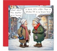 Divertidas tarjetas de Navidad para mujeres y hombres, buen clima, tarjeta de feliz Navidad para mamá, papá, abuela, hermana, hermano, primo, tío, tía, colega, 145 mm, tarjetas de felicitación de