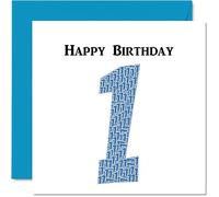 Divertidas tarjetas de primer cumpleaños para niños - Shapecloud - Tarjeta de feliz cumpleaños para hijo, hija, hermano, hermana, nieto, nieta, sobrino, primo, 145 mm, tarjetas de felicitación,