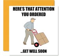 Divertidas tarjetas Get Well Soon para hombres - Entrega para ti - Tarjetas de recuperación rápida, tarjeta de recuperación rápida, 145 mm de humor para mejor amigo, hermano, hermana, compañero de