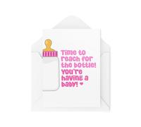 Divertidas tarjetas para bebé - Time to Reach For the Bottle - You're Have A Baby - Tarjetas para embarazadas - Tarjetas de felicitación - CBH1997