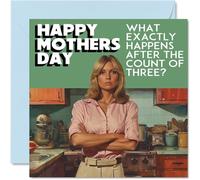 Divertidas tarjetas para el día de la madre para mamá, cuenta hasta tres, tarjeta de broma feliz para el día de la madre para mamá de hijo e hija, regalos para la madre, tarjetas de felicitación para