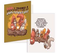 Divertidas tarjetas para el día del padre, ardillas revueltas, loco, broma, divertido animal, 1 paquete