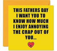 Divertidas tarjetas para el día del padre para papá - molesto - Tarjeta de broma feliz del día del padre para papá de parte de hija hijo, regalos de bromas del padre, 145 mm x 145 mm, tarjetas de