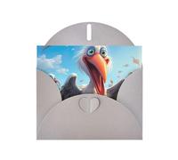 Divertidas tarjetas y sobres en blanco con estampado de pelícano de 5 x 6 pulgadas para invitaciones de cumpleaños de boda y todas las ocasiones