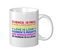 Divertidas tazas para hombres, Science Is Real Black Lives Matter Blm Love Rainbow Taza novedosa regalo divertido