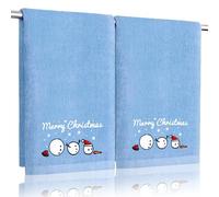 Divertidas toallas de mano de muñeco de nieve de Navidad para baño, cocina, 100 % algodón, suaves, absorbentes, para invierno, vacaciones, decoración bonita, divertidos regalos de Navidad secretos de