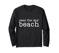 Divertidas vacaciones de verano en la playa "Seas the Day, Beach" Hombres Mujeres Manga Larga
