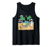 Divertidas Vacaciones en la Playa Alien Camiseta sin Mangas