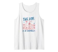 Divertidas Vacaciones en la Playa de Dinosaurios de Vibes in Shambles Camiseta sin Mangas