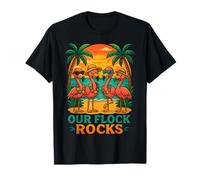 Divertidas vacaciones en la playa tropical flamenco rosa, nuestras rocas de rebaño Camiseta