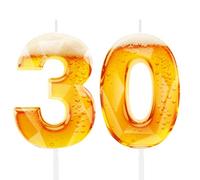 Divertidas velas de cumpleaños con temática de cerveza para hombres, decoración de pastel de 30 cumpleaños para amantes de la cerveza, suministros de fiesta de diseño novedoso para papá, marido