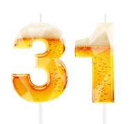 Divertidas velas de cumpleaños con temática de cerveza para hombres, decoración de pastel de 31 cumpleaños para amantes de la cerveza, suministros de fiesta de diseño novedoso para papá, marido