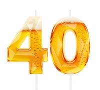 Divertidas velas de cumpleaños con temática de cerveza para hombres, decoración de pastel de 40 cumpleaños para amantes de la cerveza, suministros de fiesta de diseño novedoso para papá, marido