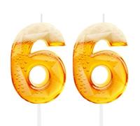 Divertidas velas de cumpleaños con temática de cerveza para hombres, decoración de pastel de 66 cumpleaños para amantes de la cerveza, suministros de fiesta de diseño novedoso para papá, marido