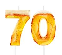 Divertidas velas de cumpleaños con temática de cerveza para hombres, decoración de pastel de 70 cumpleaños para amantes de la cerveza, suministros de fiesta de diseño novedoso para papá, marido