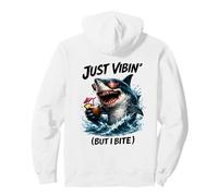 Divertidas Vibraciones de Shark Lover But I Bite Beach Party Shark Summer Sudadera con Capucha