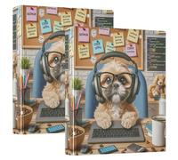 Divertidas y lindas carpetas de tres anillos de 3.8 cm con capacidad para 200 hojas, bonita carpeta de recetas de anillos redondos, 12.4 x 10.6 x 2.36 pulgadas, 1 paquete