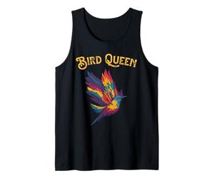 Divertidísima Corona Vintage con temática de pájaro con diseño de pájaro Rosa con diseño de Reina de los pájaros Camiseta sin Mangas