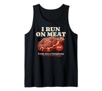 Divertidísimo Filete cetogénico carnívoro de I Run on Meat Carbs Conspiracy Camiseta sin Mangas