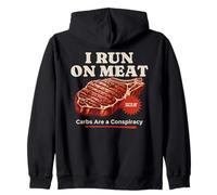 Divertidísimo Filete cetogénico carnívoro de I Run on Meat Carbs Conspiracy Sudadera con Capucha