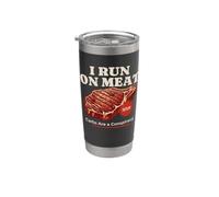 Divertidísimo filete cetogénico carnívoro de I Run on Meat Carbs Conspiracy Vaso térmico de acero inoxidable de doble pared