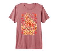 Divertido 2027 Goat Year Fortune CNY Dad Lunar Animal Greatest Camiseta Premium