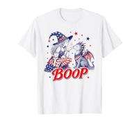 Divertido 4 de Julio Boop Cute Witch Baby Dragon Patriotic USA Camiseta