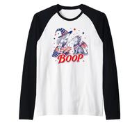 Divertido 4 de Julio Boop Cute Witch Baby Dragon Patriotic USA Camiseta Manga Raglan