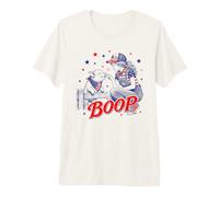 Divertido 4 de Julio Boop Farm Girl & Baby Pig Patriotic USA Camiseta Premium
