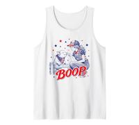 Divertido 4 de Julio Boop Farm Girl & Baby Pig Patriotic USA Camiseta sin Mangas
