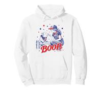Divertido 4 de Julio Boop Farm Girl & Baby Pig Patriotic USA Sudadera con Capucha