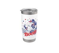 Divertido 4 de julio Boop Farm Girl & Baby Pig Patriotic USA Vaso térmico de acero inoxidable de doble pared