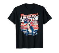 Divertido 4 de julio DIRECTOR DE FUEGOS Artificiales T-Rex Patriotic Teacher Camiseta
