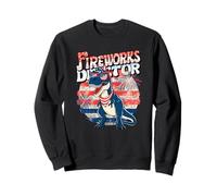 Divertido 4 de julio DIRECTOR DE FUEGOS Artificiales T-Rex Patriotic Teacher Sudadera