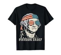 Divertido 4 de julio padre fundador George-Washington Hombres Mujeres Camiseta