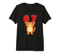 Divertido 67 Cat Six Seven Meme Gen Z & Humor Escolar de la Jerga Alfa Camiseta Premium