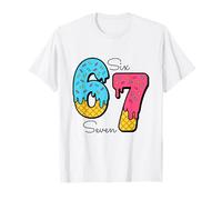 Divertido 67 Ice Cream Drip Meme Six Seven Gen Alpha Slang Camiseta