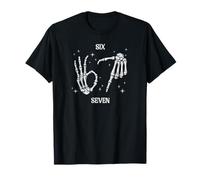 Divertido 67 Six Seven Meme Esqueleto Mano Disfraz de Halloween 6 7 Camiseta