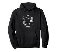 Divertido 67 Six Seven Meme Esqueleto Mano Disfraz de Halloween 6 7 Sudadera con Capucha