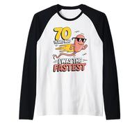 Divertido 70 Cumpleaños Hace 70 Años Yo FUI La Broma Más Rápida Camiseta Manga Raglan