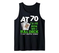 Divertido 70º Cumpleaños Juegos de Cartas Senior Camiseta sin Mangas