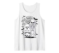 Divertido a pequeño para asustar esqueleto lindo Halloween Camiseta sin Mangas