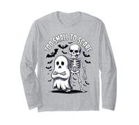 Divertido a pequeño para asustar esqueleto lindo Halloween Manga Larga