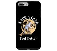 Divertido Abrazo a un Gato, siéntete Mejor Esqueleto Abrazando Gato Halloween Carcasa para iPhone 7 Plus/8 Plus