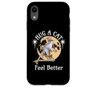 Divertido Abrazo a un Gato, siéntete Mejor Esqueleto Abrazando Gato Halloween Carcasa para iPhone XR