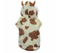 Divertido abrigo para perros blanco-marrón de vaca DoggyDolly