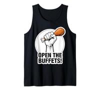 Divertido Abrir Los Buffets Crucero Puño Elevado Amante De La Comida Camiseta sin Mangas