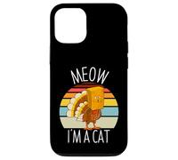 Divertido Acción de Gracias Mujeres Hombres Niño Familia Turquía Meow Fake Cat Carcasa para iPhone 12/12 Pro