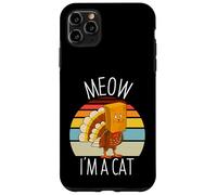 Divertido Acción de Gracias Mujeres Hombres Niño Familia Turquía Meow Fake Cat Carcasa para iPhone 11 Pro MAX