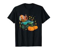 Divertido Acción de Gracias Turquía Montando Monster Truck Niños Niños Camiseta